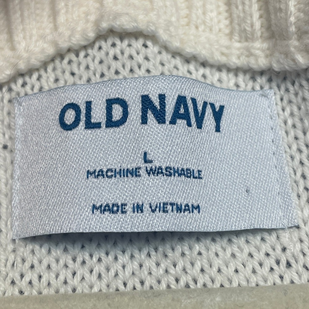 Old Navy Chunky Cable Knit Sweater Vest Women Large Varsity Preppy Layer Neutral - Picture 10 of 11